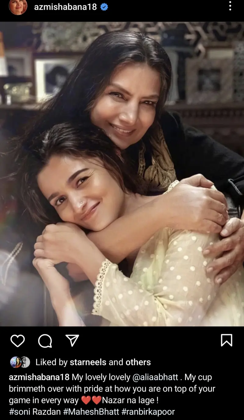 Shabana Azmi's Instagram post