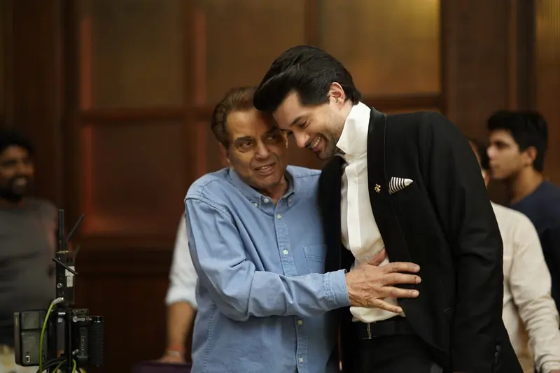 Rajveer Deol with Dharmendra