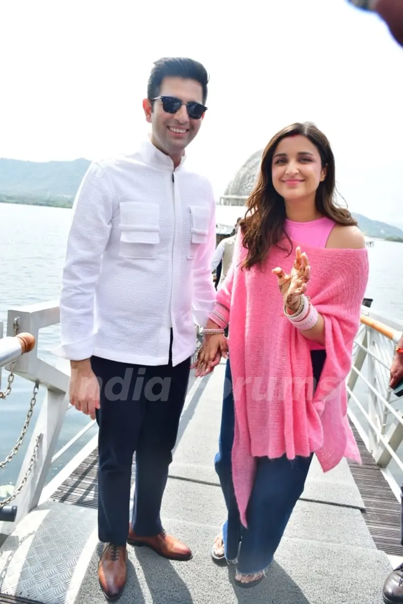 Parineeti Chopra and Raghav Chadha first appearance after marriage 