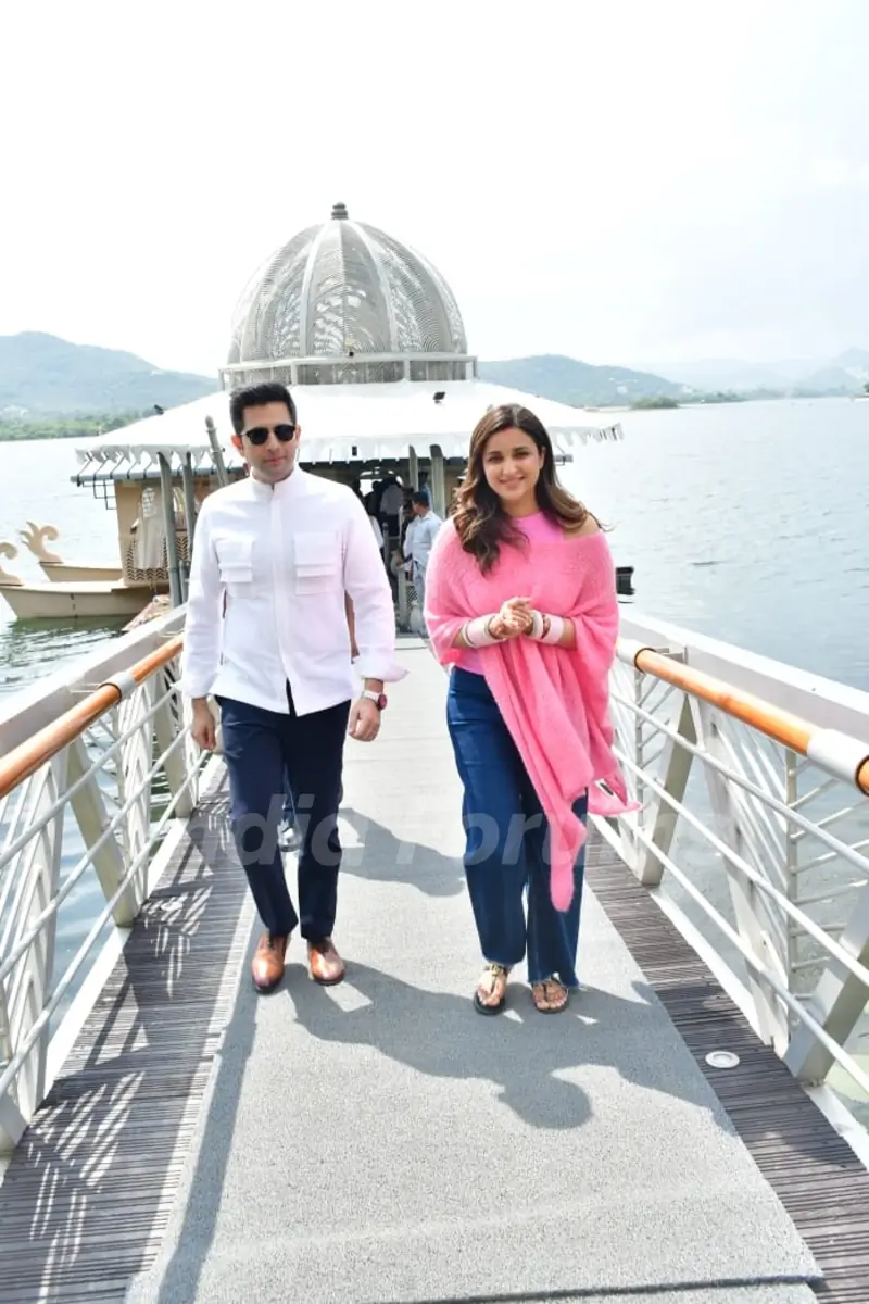 Parineeti Chopra and Raghav Chadha first appearance after marriage 