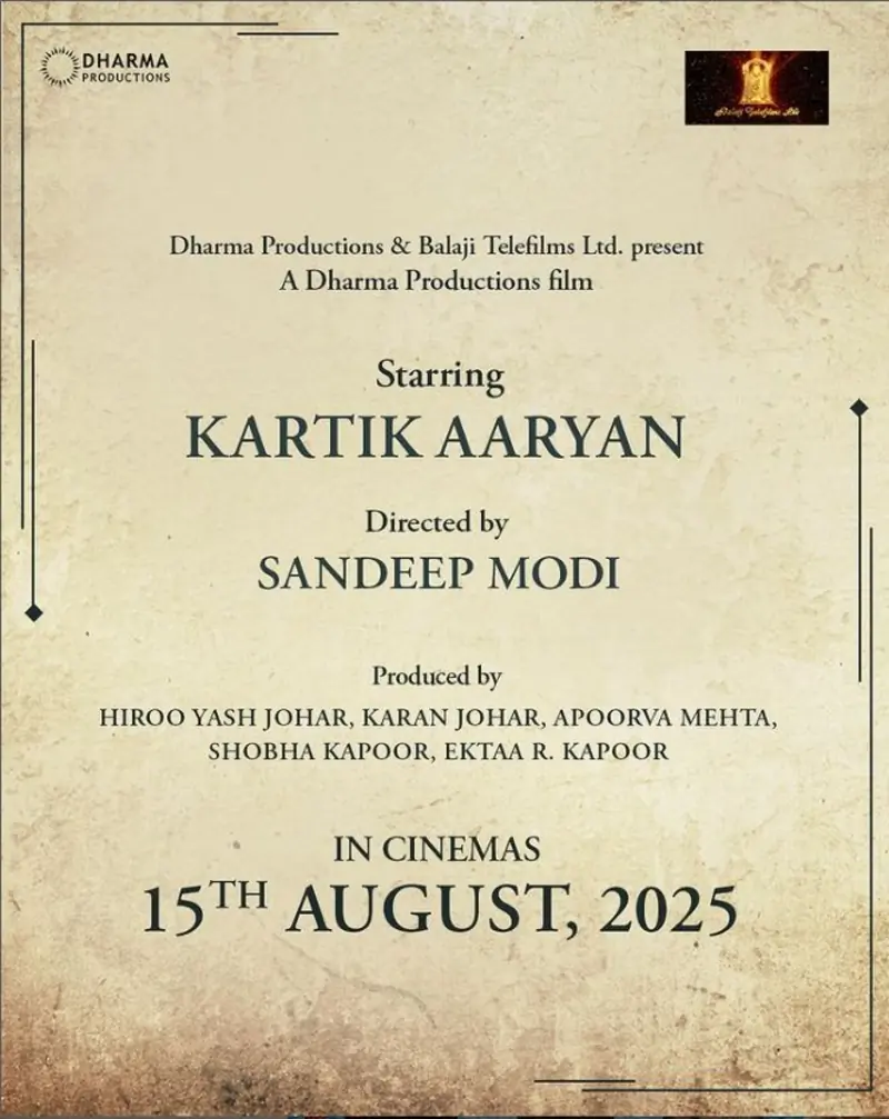 Dharma collab with Kartik Aaryan