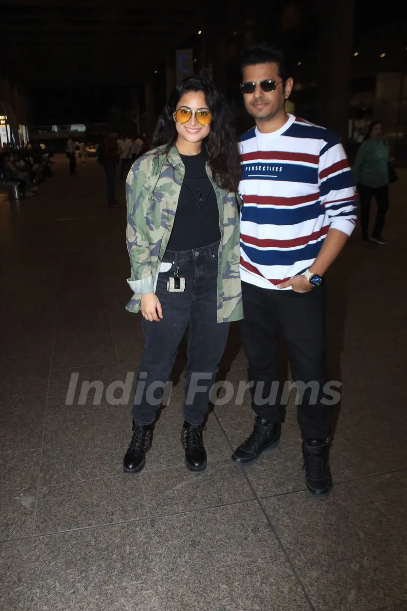 Neil Bhatt and Aishwarya Sharma snapped at the airport