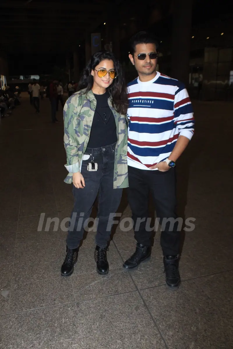 Neil Bhatt and Aishwarya Sharma snapped at the airport
