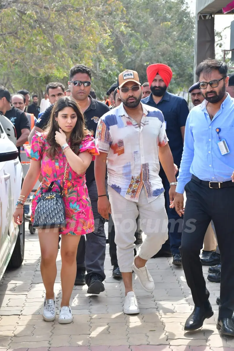 Rohit Sharma snapped at Jamnagar airport