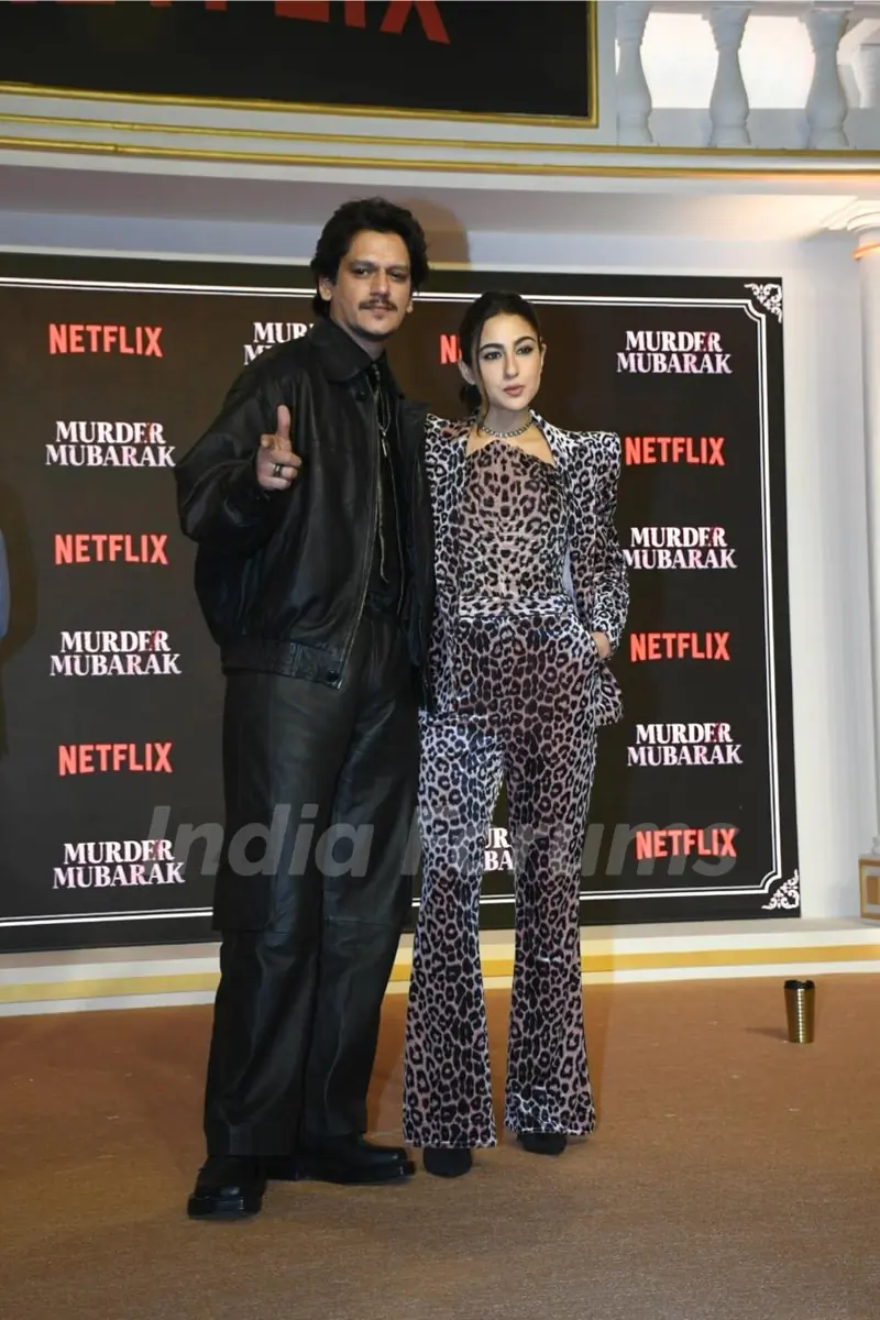 Vijay Varma and Sara Ali Khan snapped at the Trailer launch of Murder Mubarak