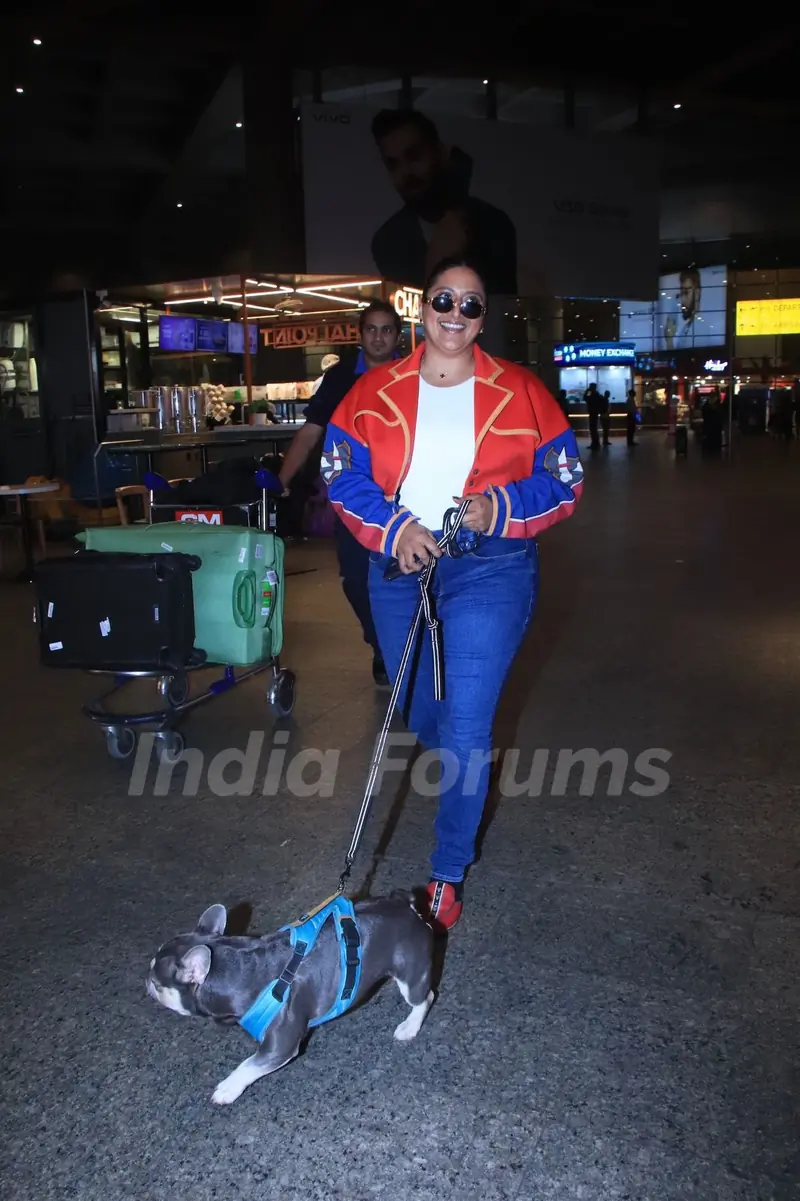 Raja Kumari snapped at the airport