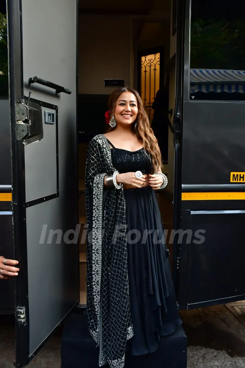 Neha Kakkar snapped for Mr & Mrs Mahi promotions