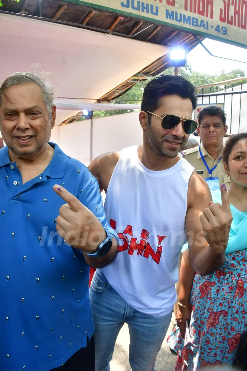David Dhawan and Varun Dhawan snapped after their Lok Sabha Election voting