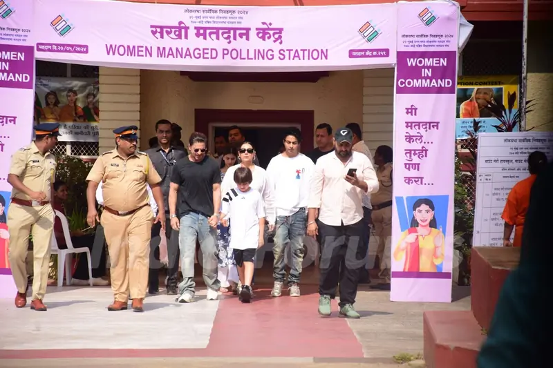 Shah Rukh Khan, Gauri Khan, AbRam Khan and Aryan Khan snapped after their Lok Sabha Election voting