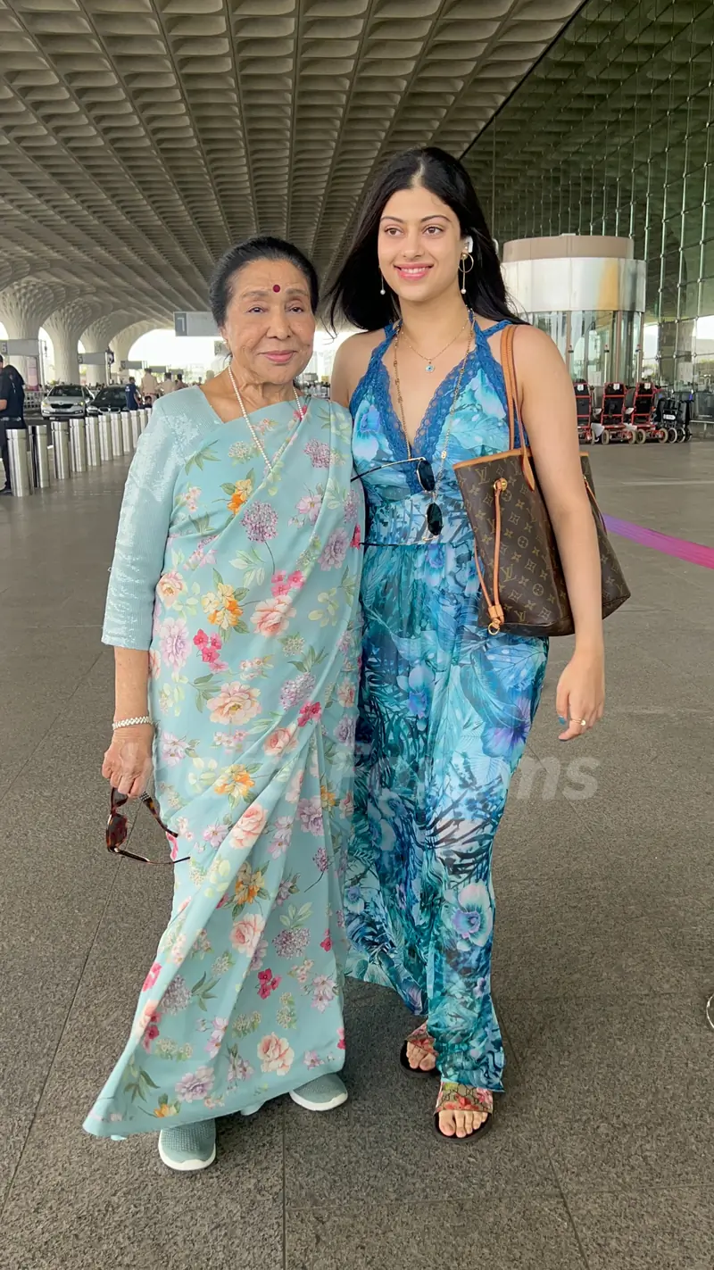 Asha Bhosle snapped at the airport