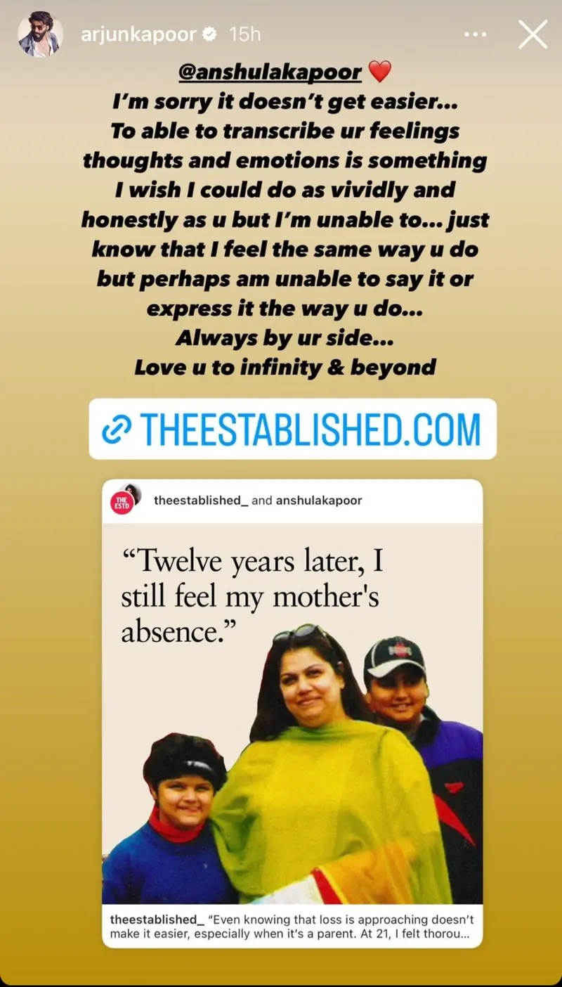 Arjun Kapoor comforts sister Anshula as she spoke about losing their mother