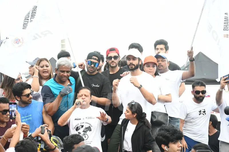 Aditya Seal, Aparshakti Khurana, Sunny Kaushal and Taha Shah Badussha attend Bhamla Foundation’s Green Ride Cyclothon in Bandra