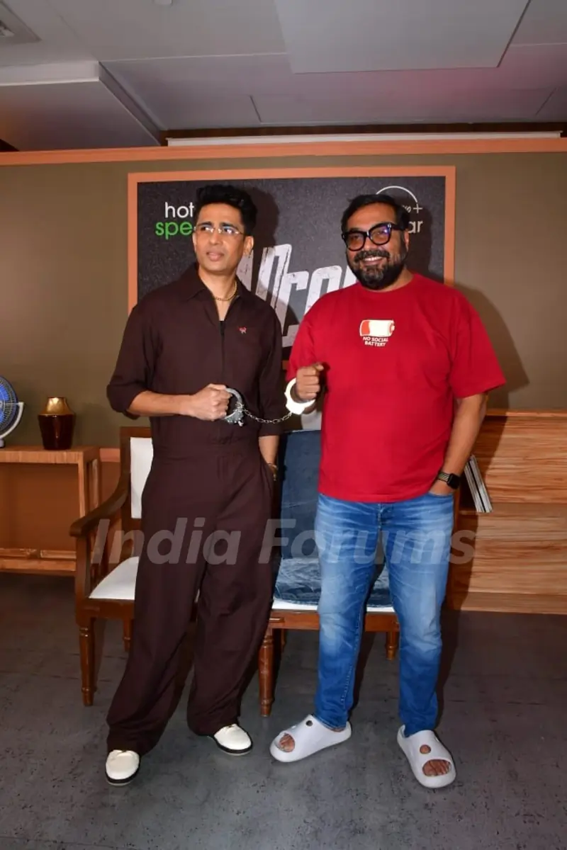 Anurag Kashyap and Gulshan Devaiah snapped for the promotion of series Bad Cop