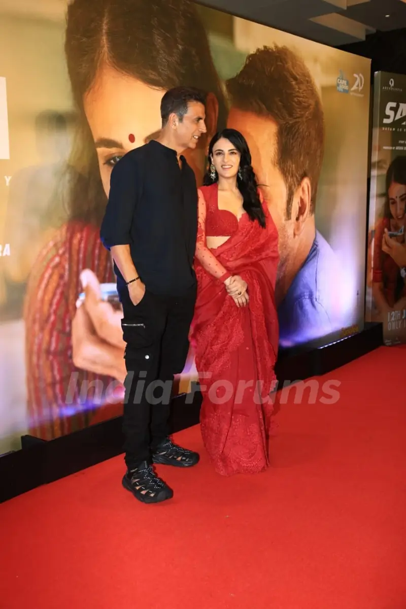 Akshay Kumar and Radhika Madan grace the premiere of Sarfira at PVR, Pune