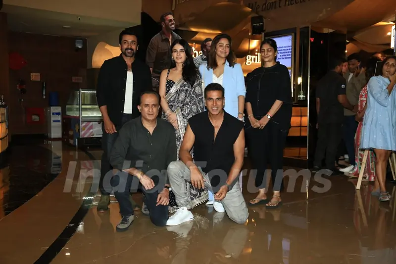 Akshay Kumar, Suriya and Jyotika attend the screening of Sarfira