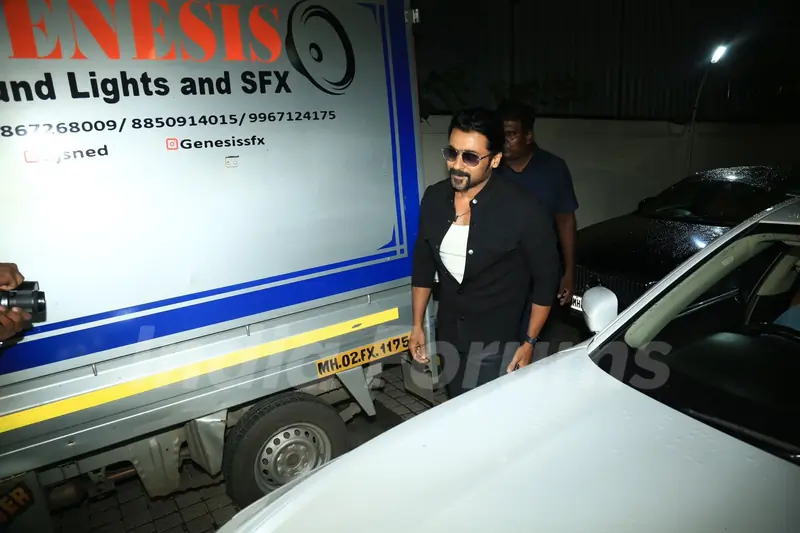 Suriya attend the screening of Sarfira