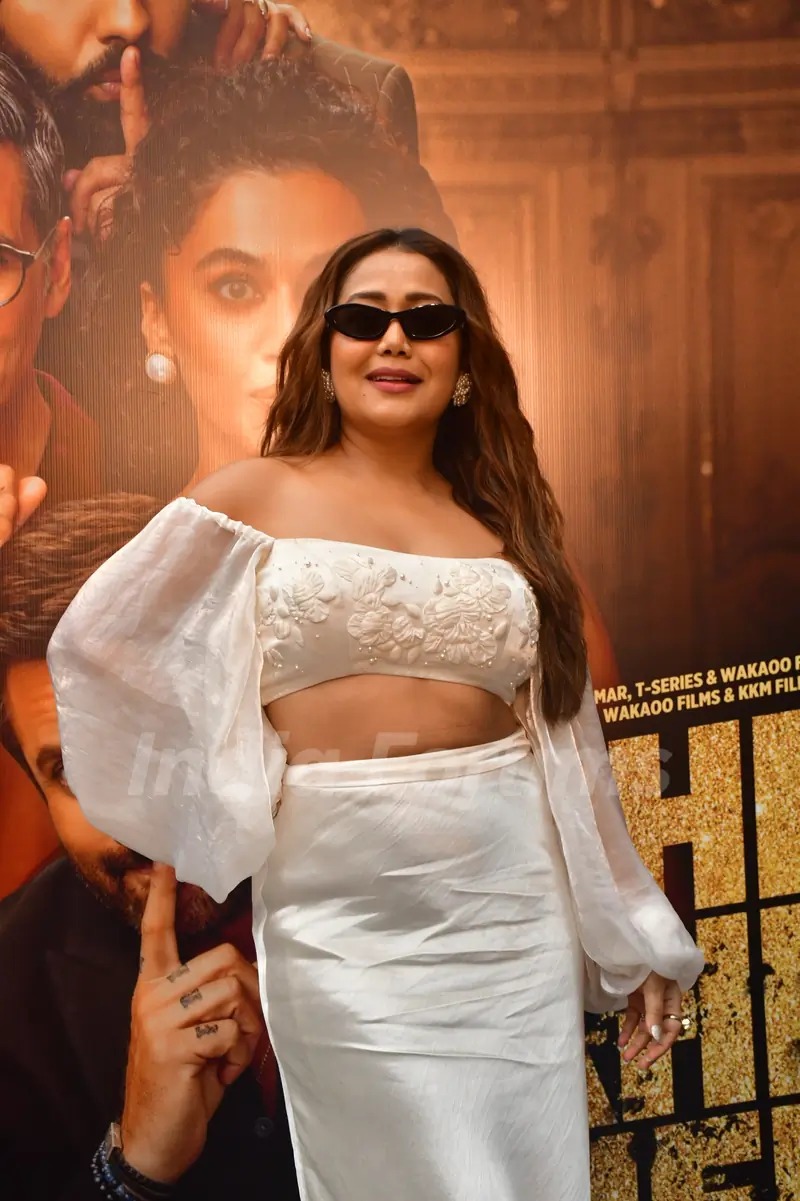 Neha Kakkar snapped at ‘Hauli Hauli’ song launch from Khel Khel Mein