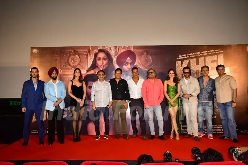 Fardeen Khan, Akshay Kumar, Aditya Seal, Vaani Kapoor, Pragya Jaiswal and Ammy Virk snapped at the trailer launch of Khel Khel Mein