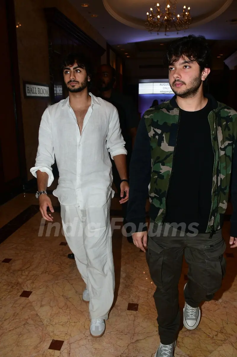 Arhan Khan and Nirvaan Khan snapped at the trailer launch of Angry Young Men