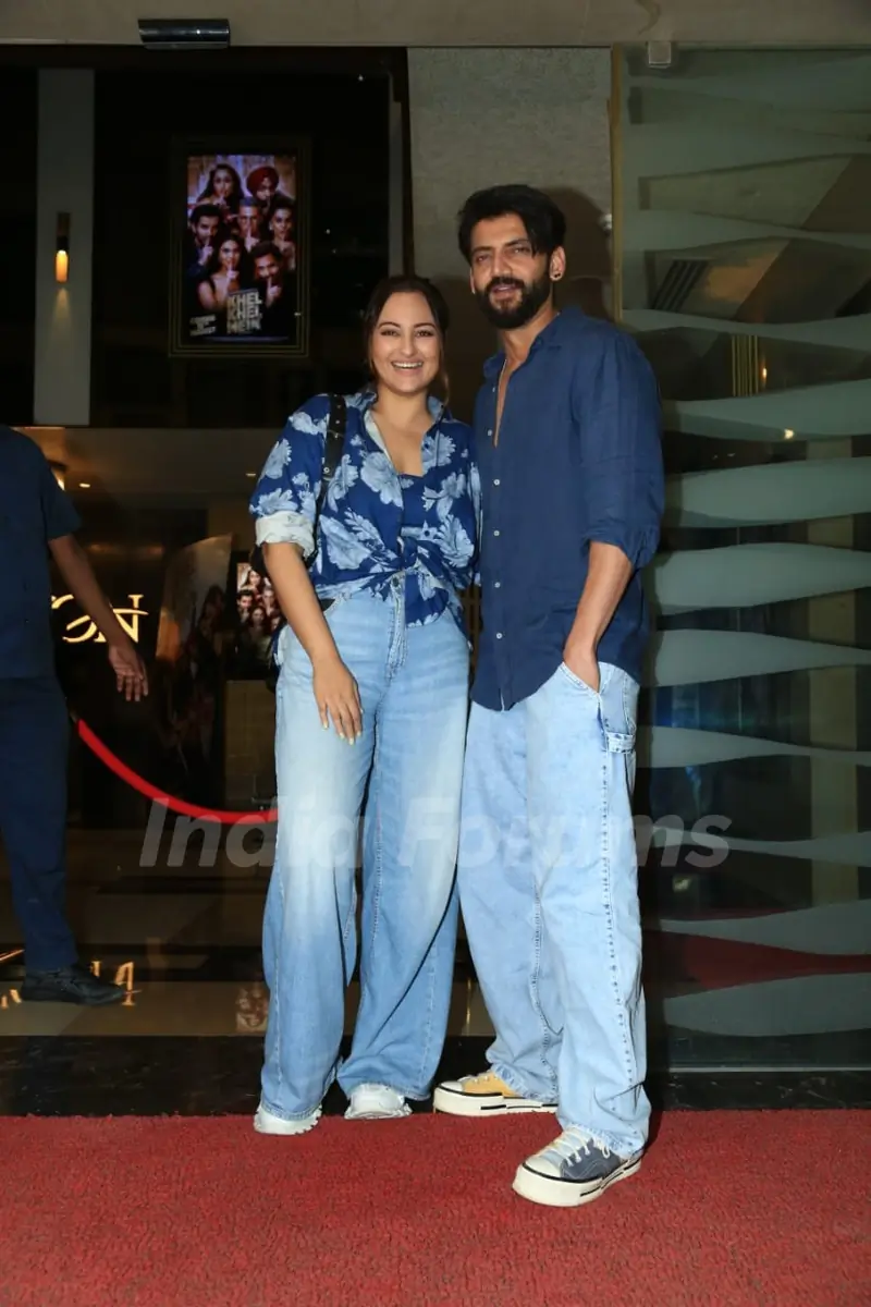 Sonakshi Sinha and Zaheer Iqbal snapped at the screening of Khel Khel Mein