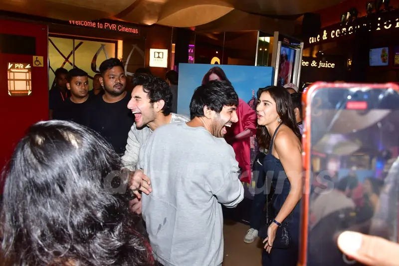 Ibrahim Ali Khan and Kartik Aaryan Attend the screening of 'Call Me Bae'