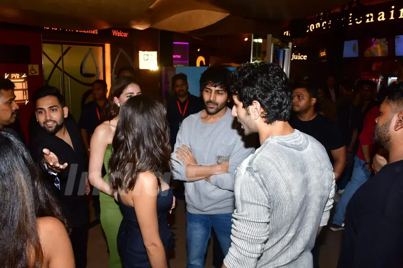 Ibrahim Ali Khan, Kartik Aaryan, Sara Ali Khan and Ananya Panday Attend the screening of 'Call Me Bae'