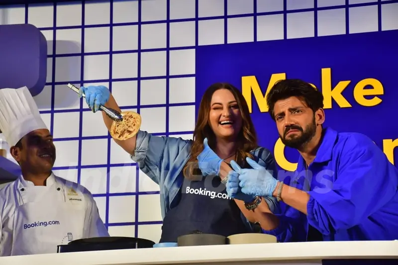 Sonakshi Sinha and Zaheer Iqbal snapped at an event by Booking.com