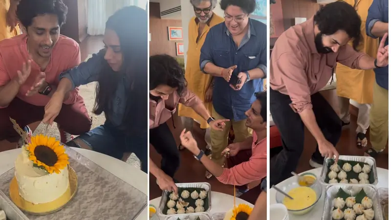 Aditi Rao Hydari and Siddharth toast to their wedding and the success of Rajkummar and Patralekhaa's movie