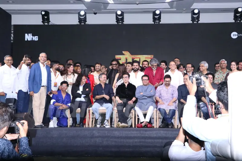 Aamir Khan, Sajid Khan, Sajid Nadiadwala, Ashutosh Gowariker, Rajkumar Hirani, Abhijat Joshi and Wardha Khan Nadiadwala grace the trailer launch of 'Yek Number'