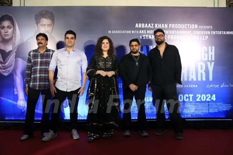 Arshad Warsi, Arbaaz Khan and Meher Vij snapped at the trailer Launch of 'Banda Singh Chaudhary'