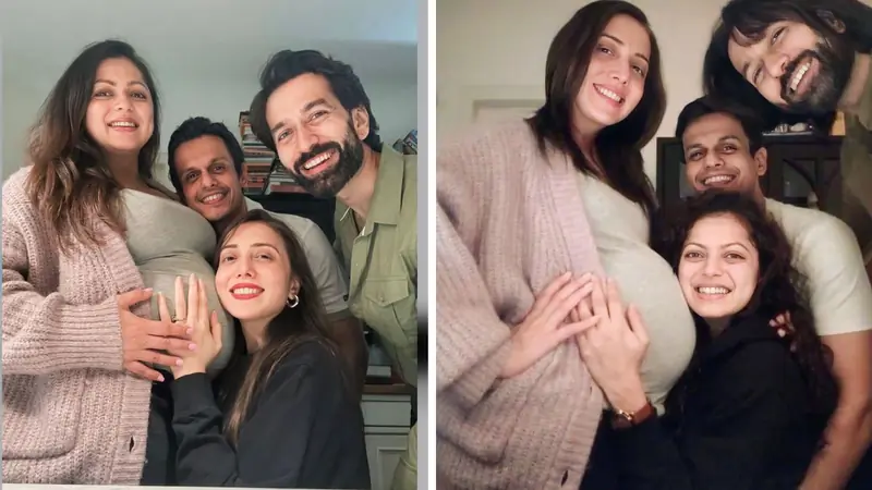 Nakuul Mehta and Jankee Parekh recreate special pregnancy memory with Drashti Dhami and Neeraj Khemka