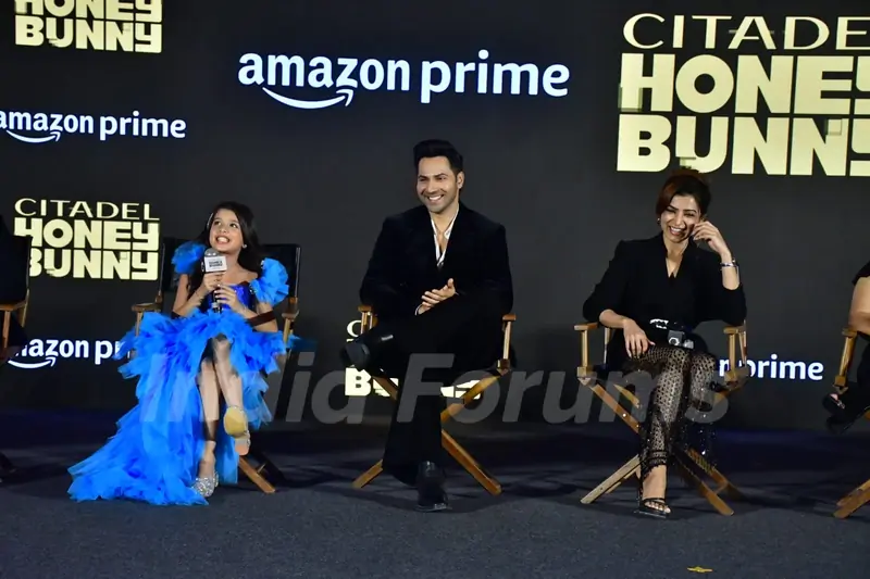Varun Dhawan and Samantha Ruth Prabhu snapped at the trailer launch of 'Citadel: Honey Bunny'