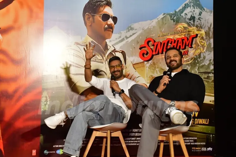 Ajay Devgn and Rohit Shetty snapped promoting their upcoming film ‘Singham Again’