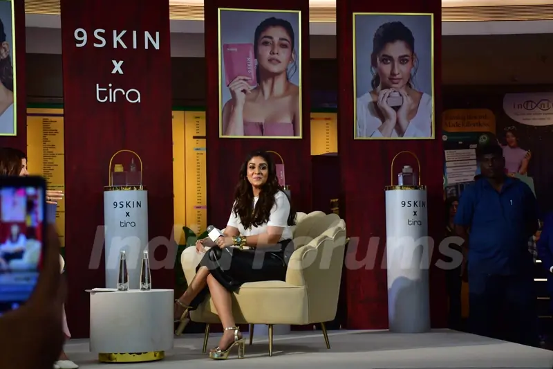 Nayanthara snapped for 9 Skin x Tira Beauty launch