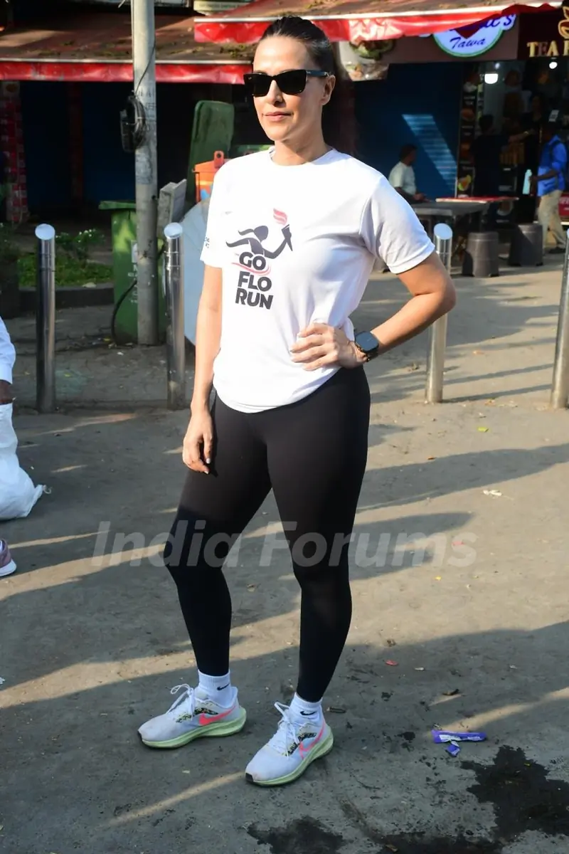 Neha Dhupia snapped at the 'Go Flo Run' event