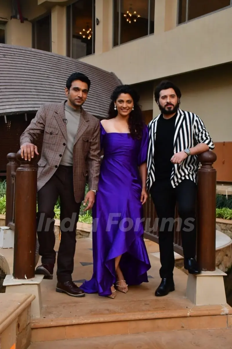 Divyendu Sharma, Saiyami Kher and Pratik Gandhi snapped promoting their upcoming series 'Agni'