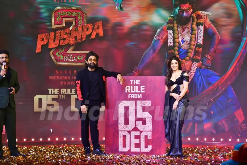 Allu Arjun and Rashmika Mandanna attend the press conference of 'Pushpa 2: The Rule'