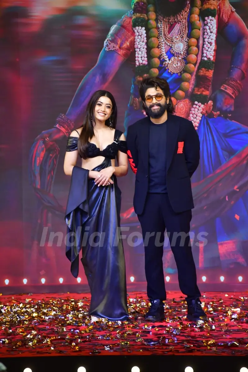 Allu Arjun and Rashmika Mandanna attend the press conference of 'Pushpa 2: The Rule'