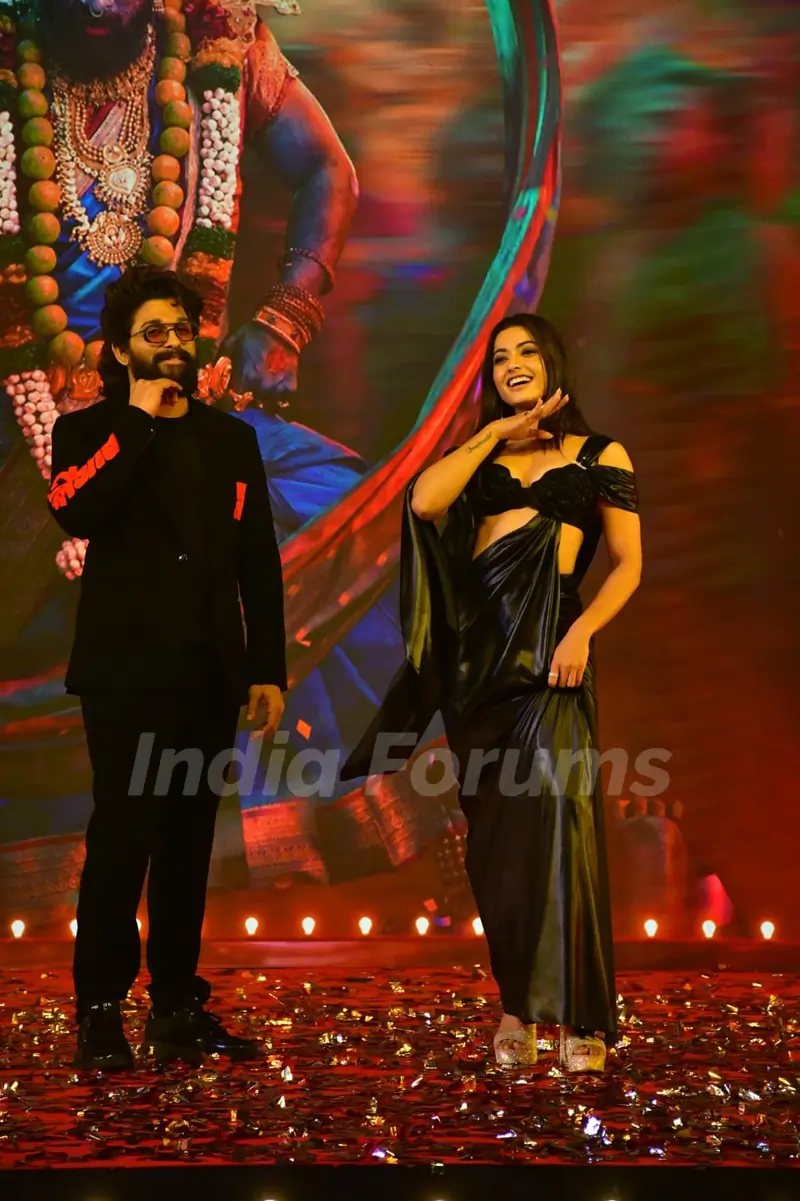 Allu Arjun and Rashmika Mandanna attend the press conference of 'Pushpa 2: The Rule'
