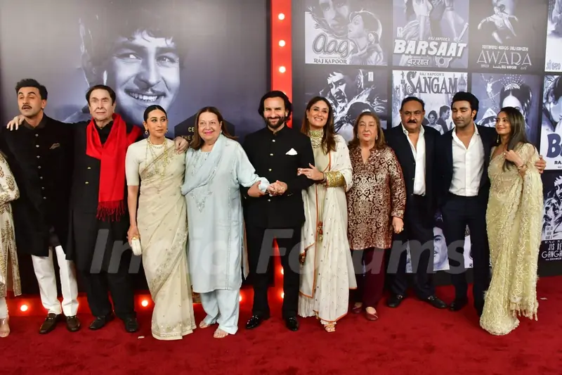 Saif Ali Khan, Kareena Kapoor, Ranbir Kapoor, Randhir Kapoor, Karisma Kapoor and Aadar Jain grace Raj Kapoor’s 100th Anniversary