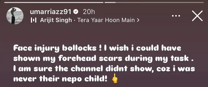 Umar Riaz instagram story