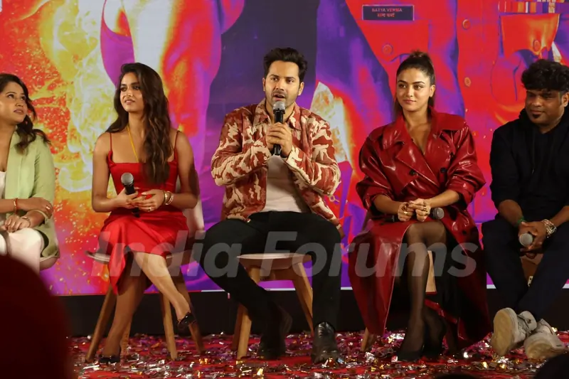 Varun Dhawan, Wamiqa Gabbi and Keerthy Suresh snapped promoting Baby John