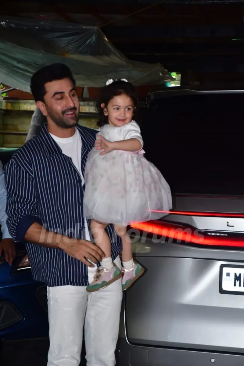 Ranbir Kapoor and Raha Kapoor  snapped at Kapoor Family’s Christmas brunch 