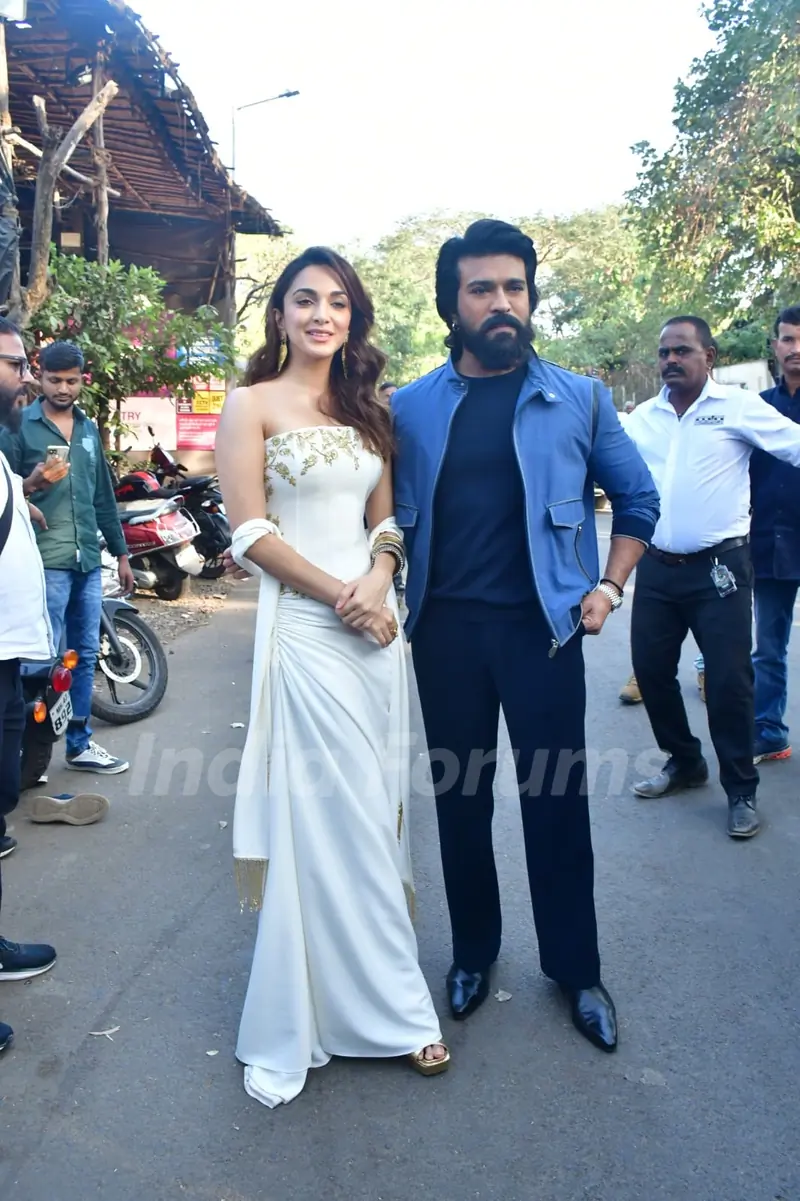 Ram Charan and Kiara Advani snapped promoting their upcoming movie 'Game Changer' on the sets of Bigg Boss 18