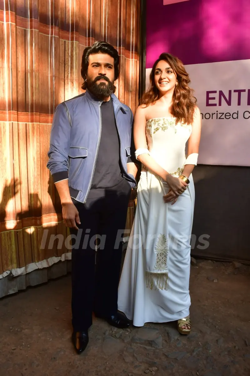 Ram Charan and Kiara Advani snapped promoting their upcoming movie 'Game Changer' on the sets of Bigg Boss 18
