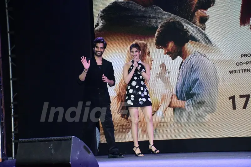 Rasha Thadani and Aman Devgan snapped at the trailer launch of 'Azaad'