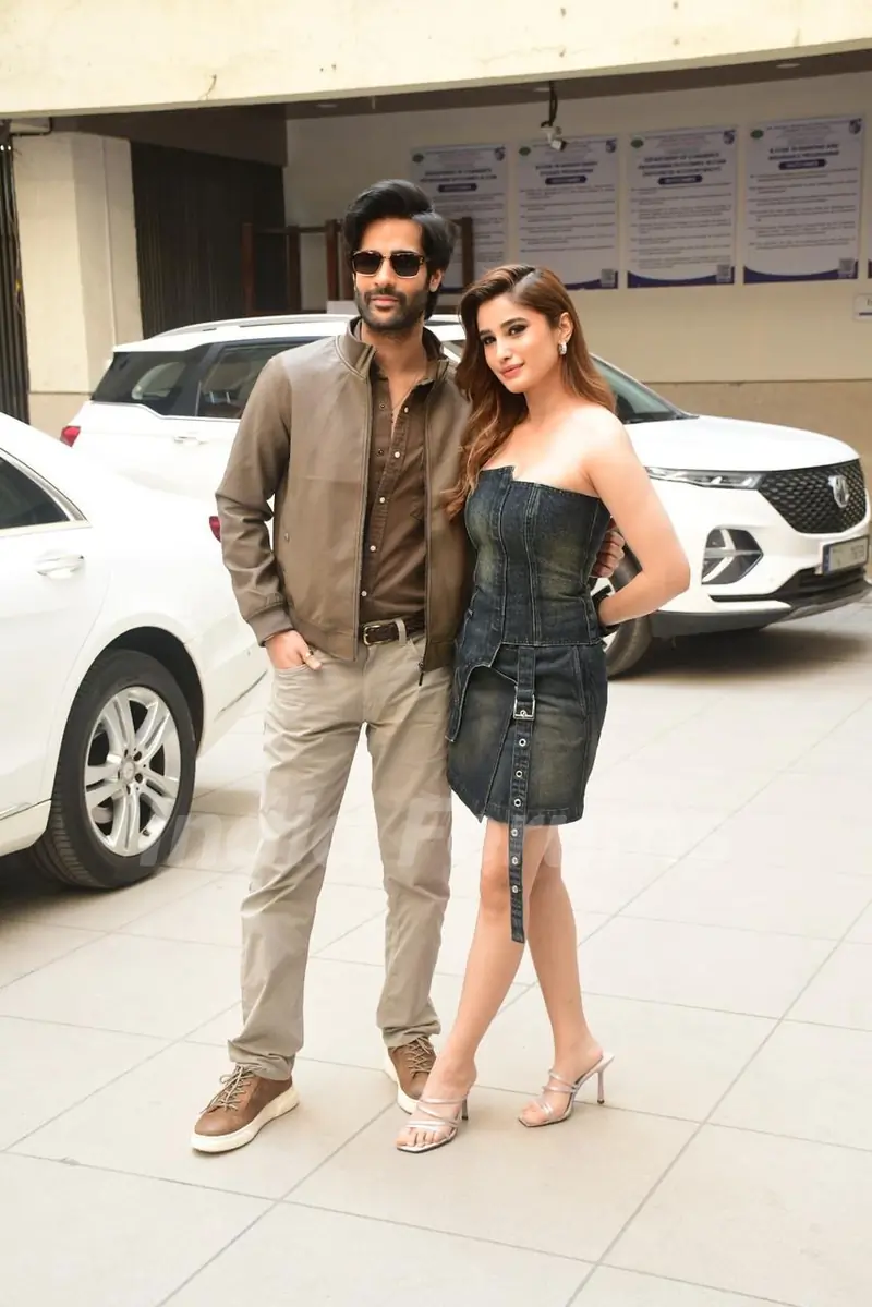 Rasha Thadani and Aman Devgan snapped promoting their upcoming film ‘Azaad’