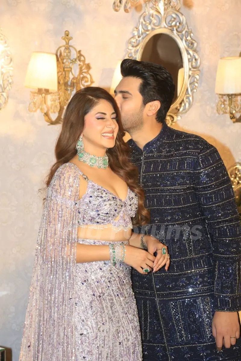 Armaan Malik and Aashna Shroff attend Armaan Malik and Aashna Shroff’s wedding reception