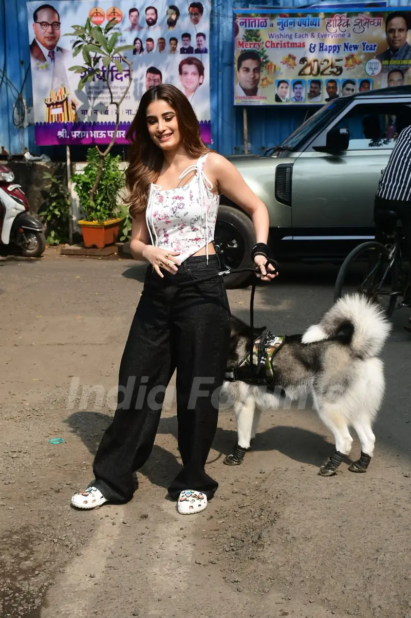 Rasha Thadani snapped promoting their film 'Azaad'
