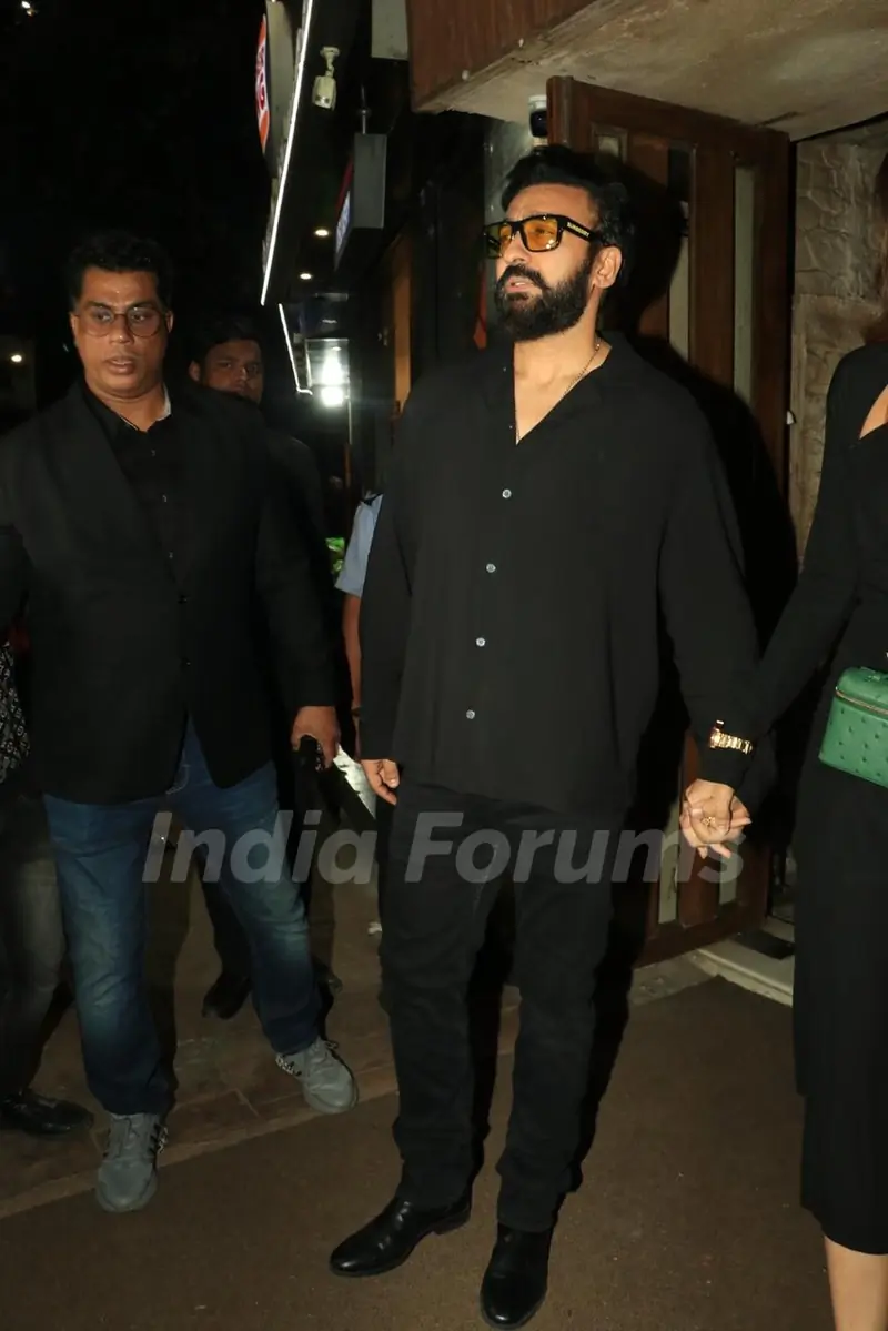 Raj Kundra snapped at Anusha Dandekar’s birthday bash at Bastian